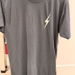 Aviator Nation Charcoal Tee with Lightning Bolt
